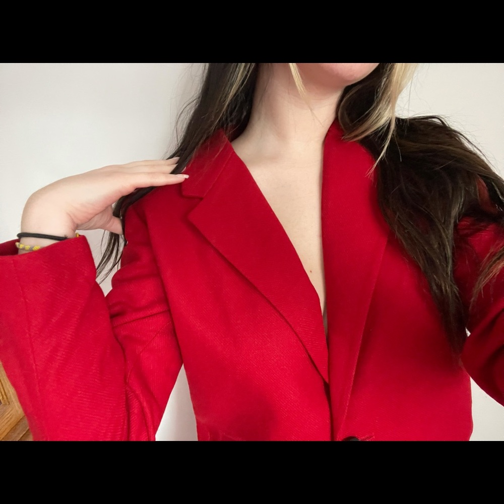 🌹 red vintage wool blazer jacket 🌹